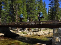 Crossing Rafferty Creek, a pretty stream we'd see way more of on our way home.