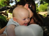 Zephyr is always happy to be in mom&#39;s arms.